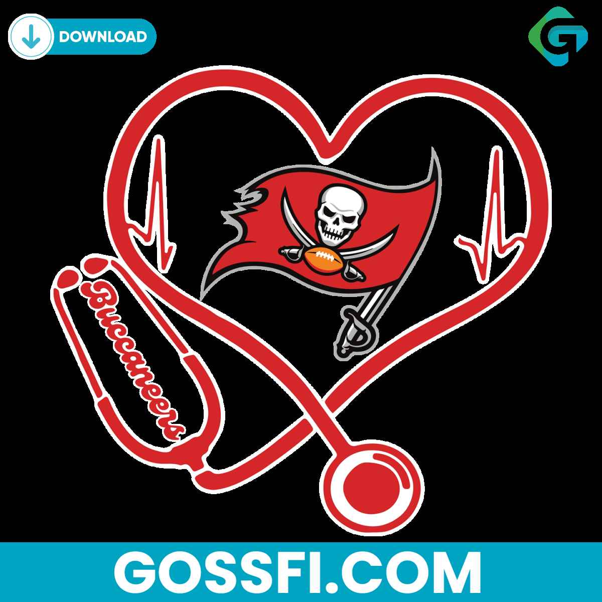 tampa-bay-buccaneers-heart-stethoscope-svg