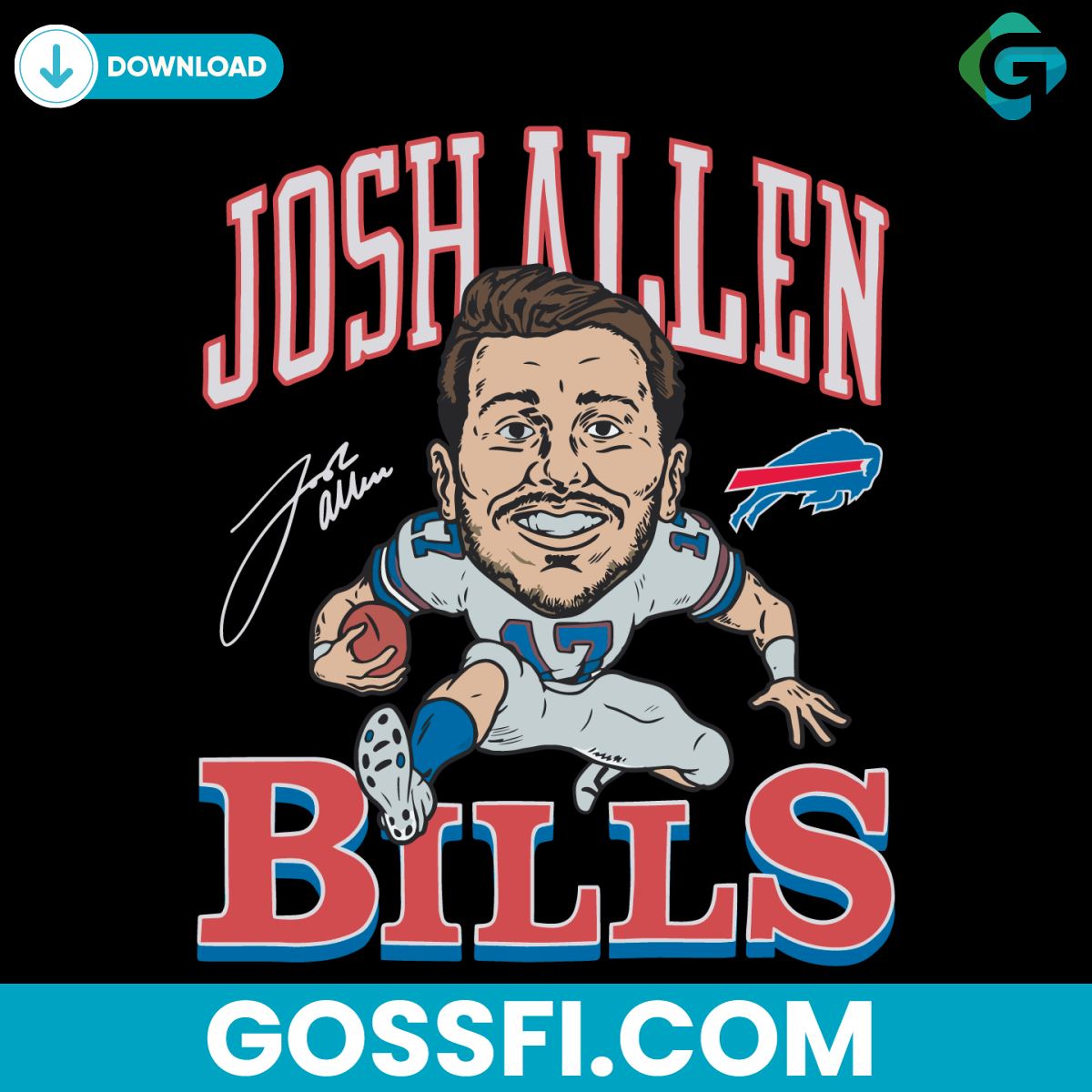 Bills Josh Allen Signature Buffalo Football Svg Digital Download