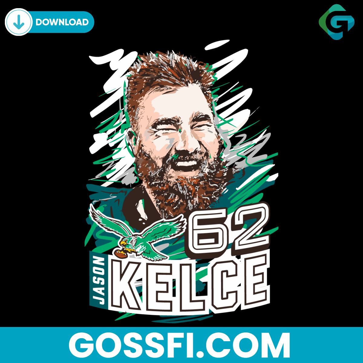 Jason Kelce 62 Football Player Philadelphia Eagles Svg - Gossfi.com