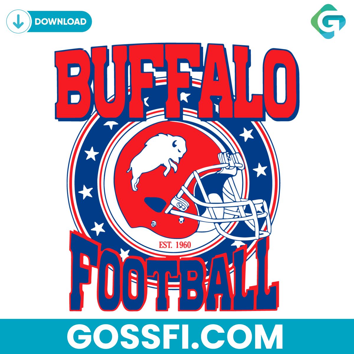 Vintage Buffalo Football Helmet Svg Digital Download - Gossfi.com