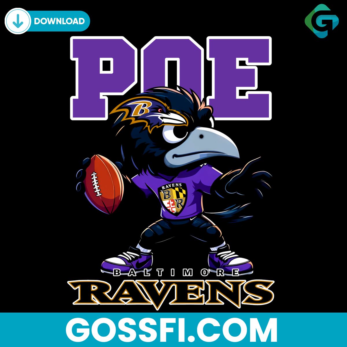 poe-mascot-play-football-baltimore-ravens-png