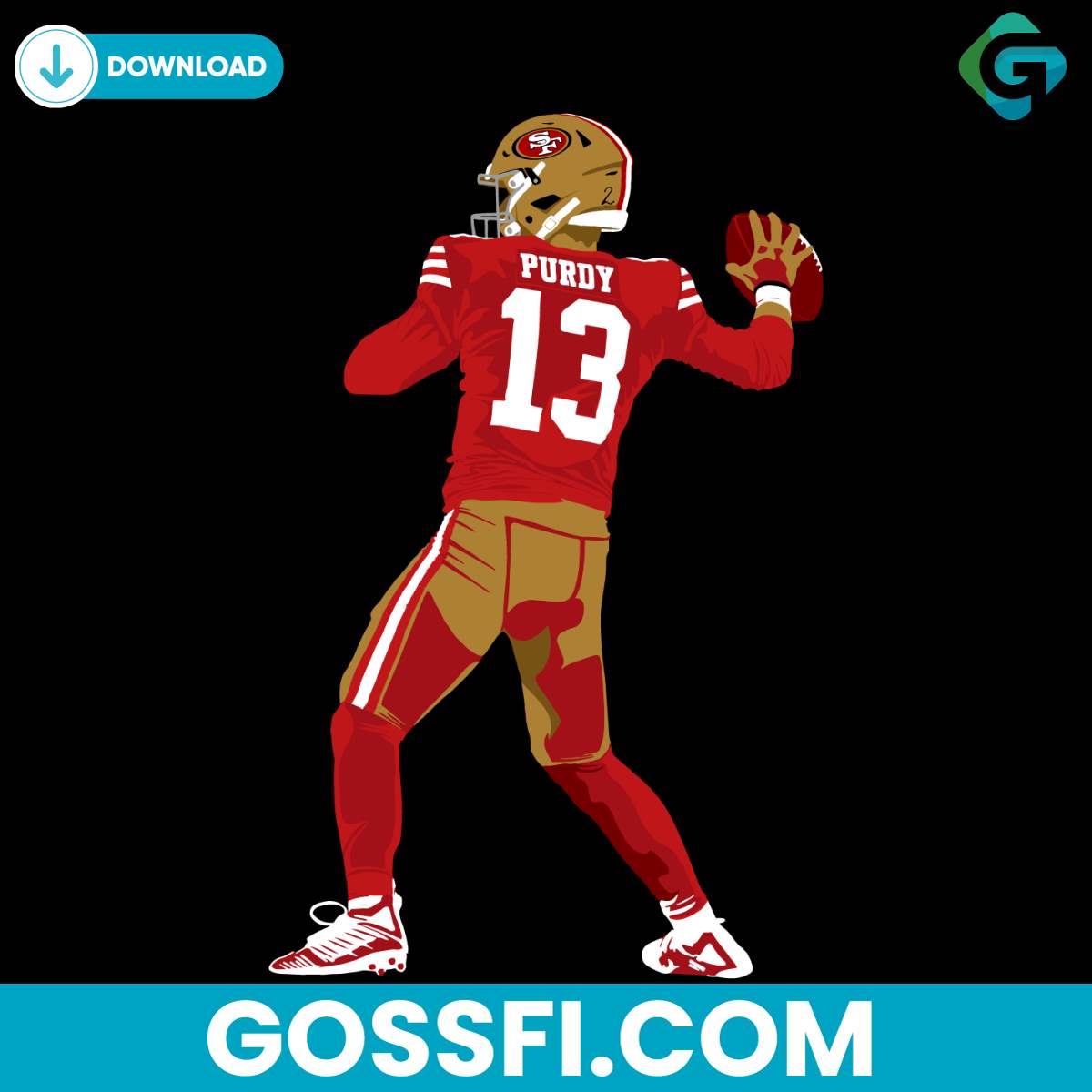 brock-purdy-san-francisco-49ers-player-svg-digital-download