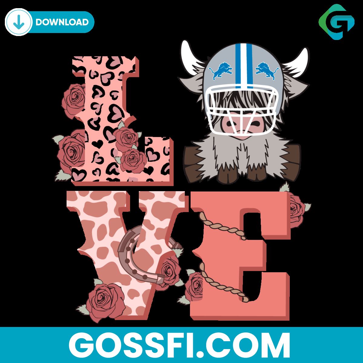 love-highland-cow-helmet-football-svg-digital-download