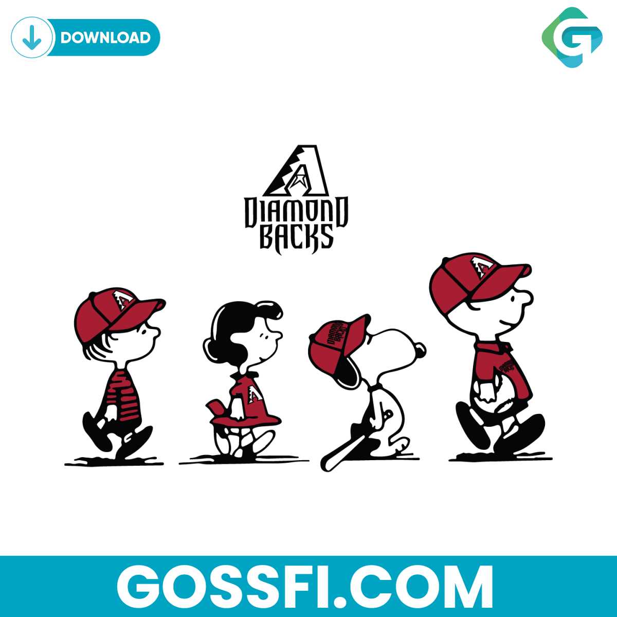 peanuts-arizona-diamondbacks-baseball-svg-digital-download