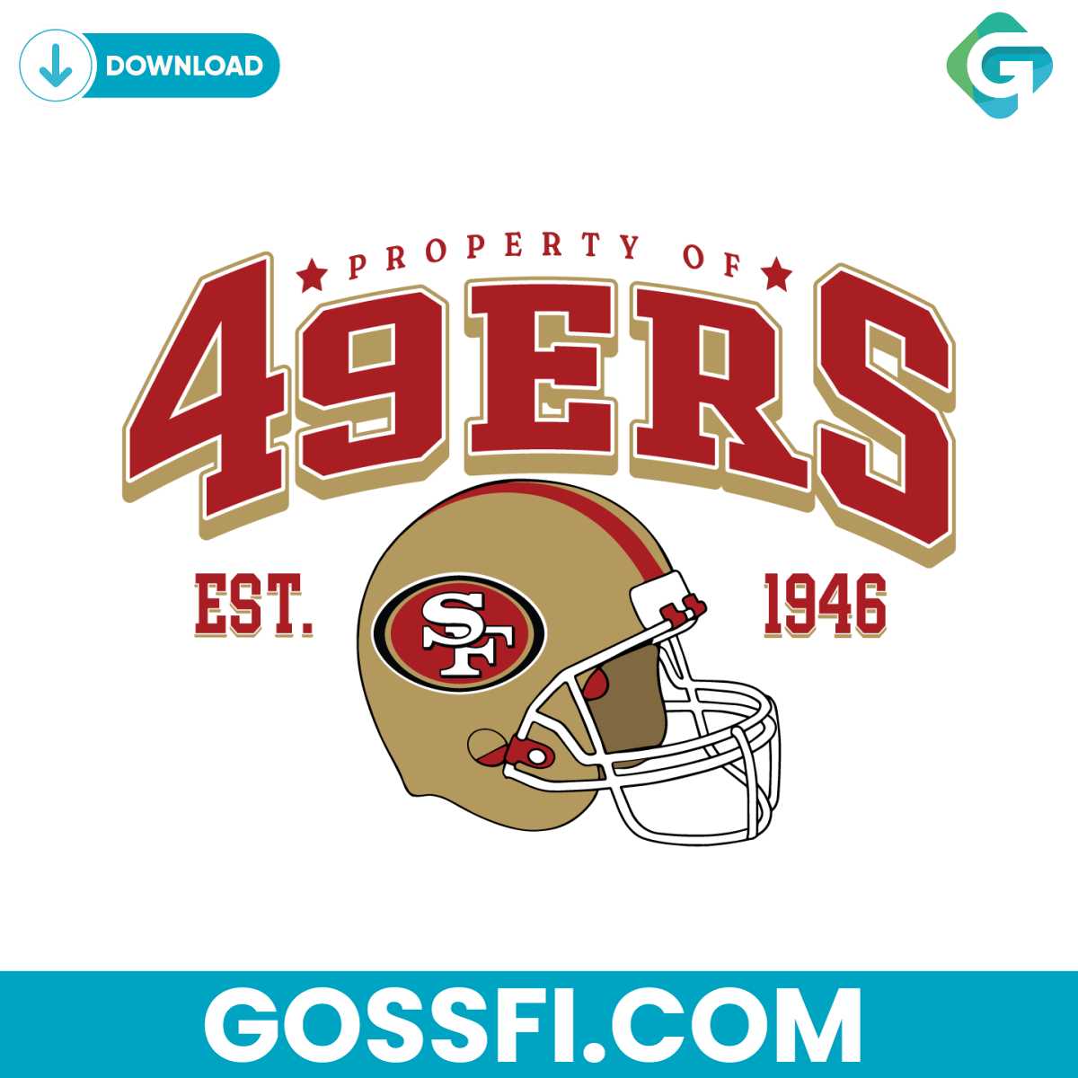 property-of-49ers-football-helmet-svg-digital-download