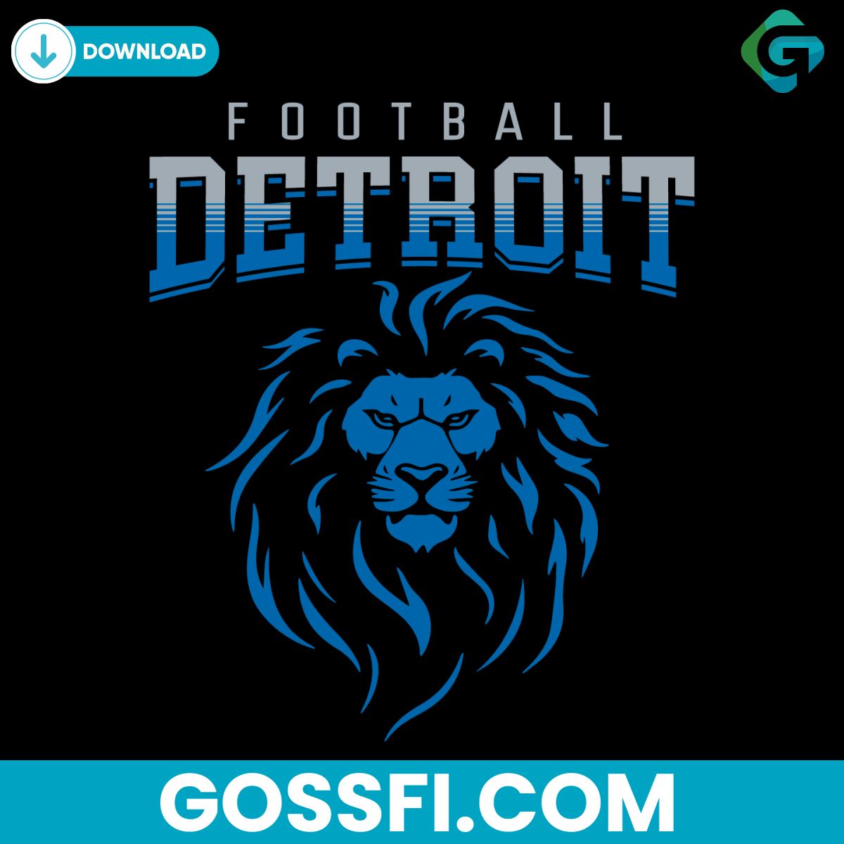 football-detroit-lion-head-svg-digital-download