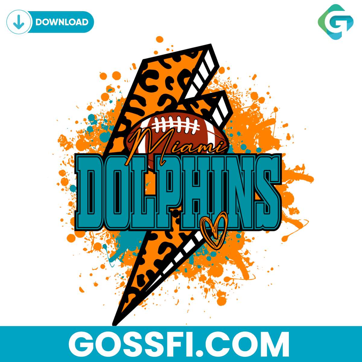 miami-dolphins-football-lighting-leopard-svg