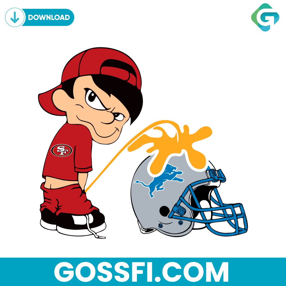 funny-boy-san-francisco-49ers-piss-on-detroit-lions-helmet-svg