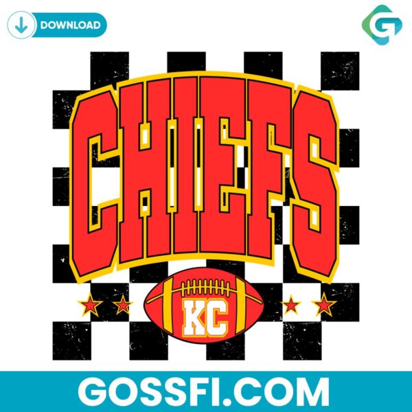 vintage-football-kc-chiefs-caro-pattern-svg-digital-download