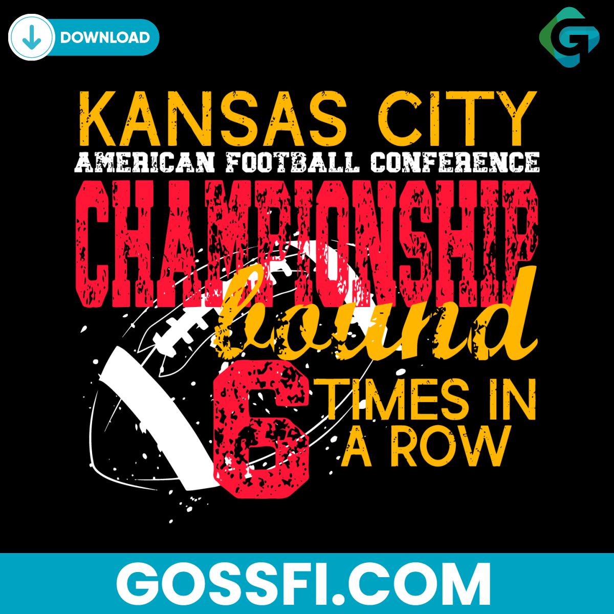 kansas-city-american-football-conference-championship-bound-6-times-in-a-row-svg