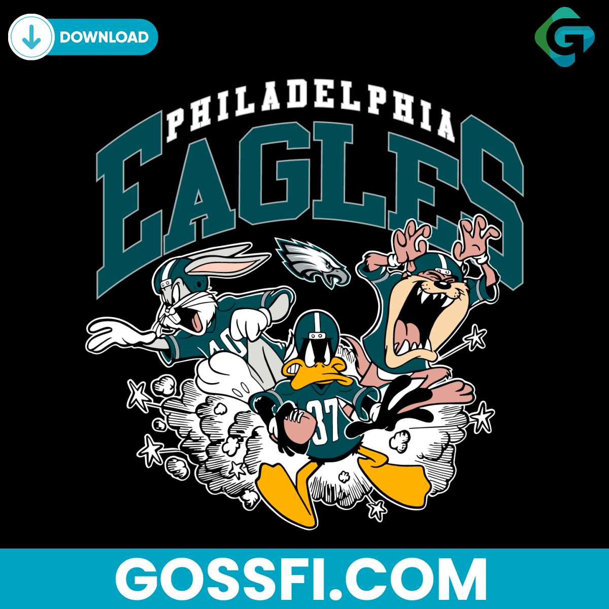 looneytunesbluephiladelphiaeaglessvgdigitaldownload