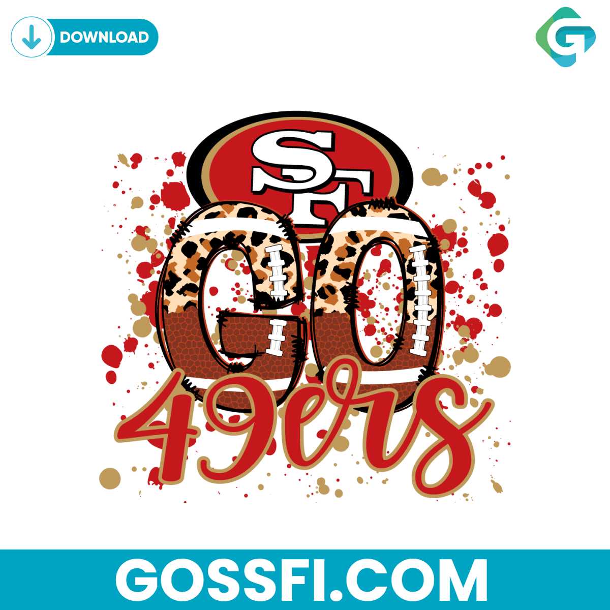 go-49ers-leopard-pattern-svg-digital-download