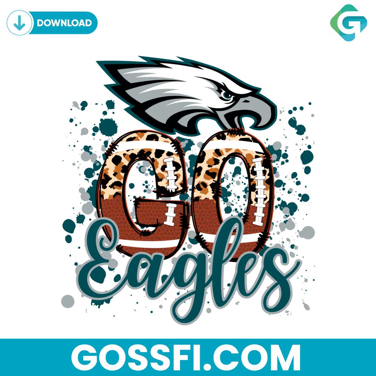 go-eagles-leopard-pattern-svg-digital-download