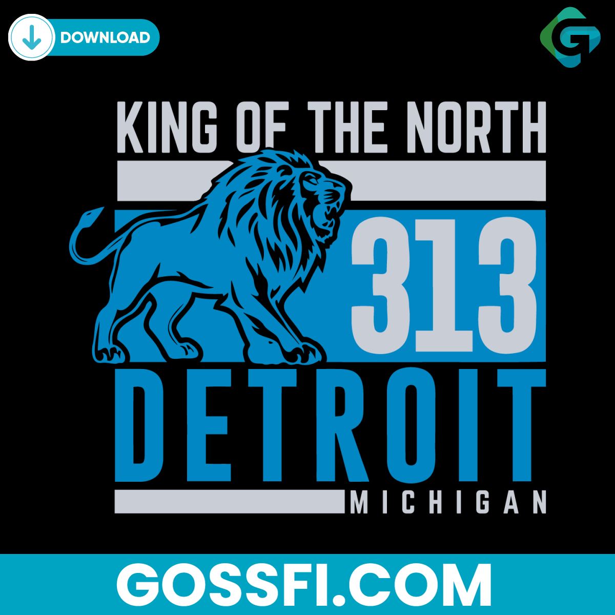 king-of-the-north-313-detroit-michigan-svg-digital-download