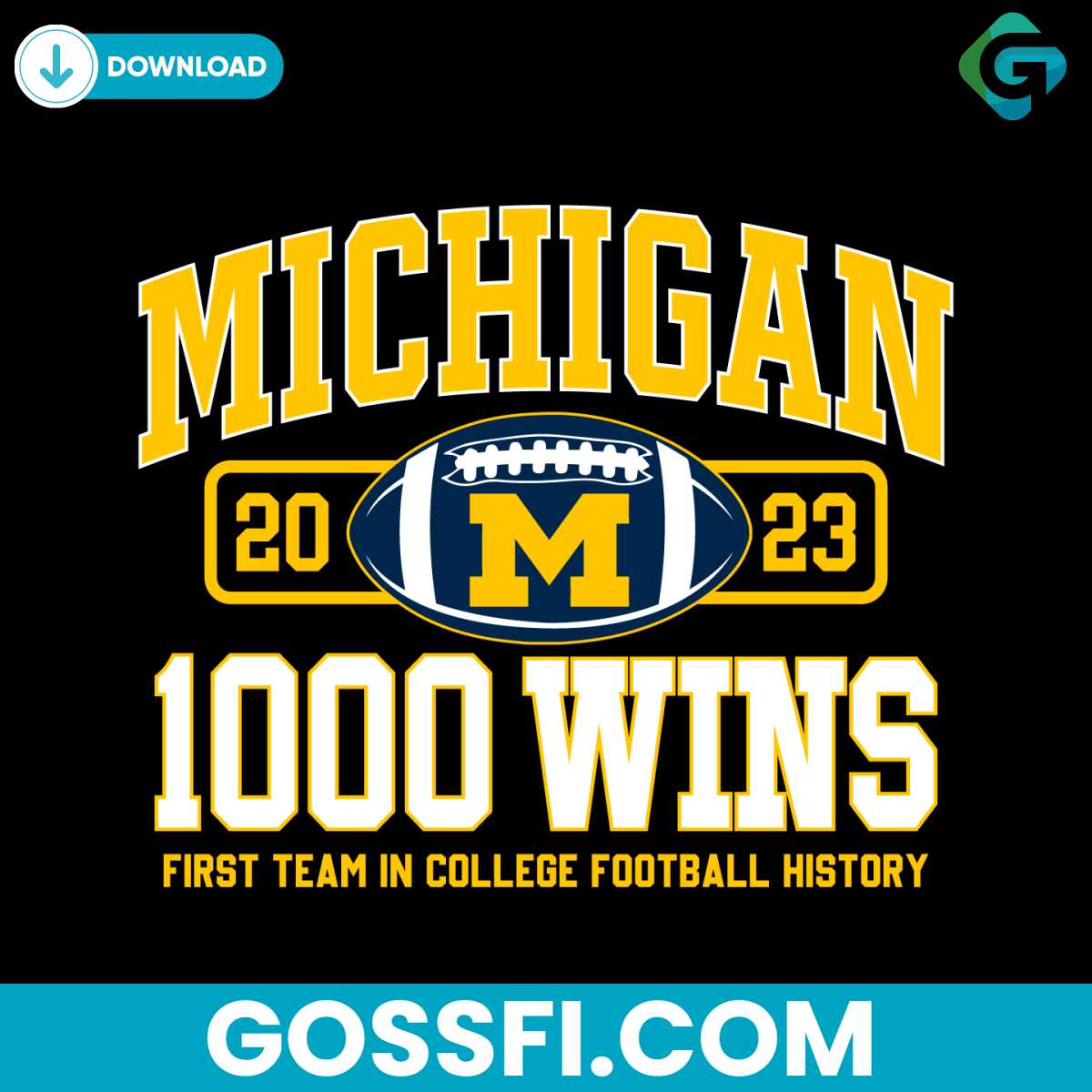 michigan-football-1000-wins-frist-team-in-college-football-history-svg