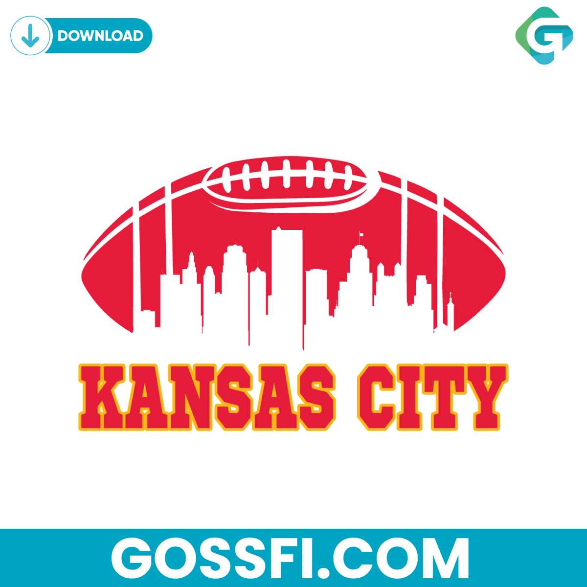 kansas-city-chiefs-1960-football-skyline-svg-digital-download