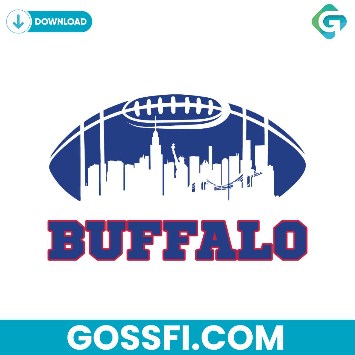 buffalo-bills-1960-football-skyline-svg-digital-download