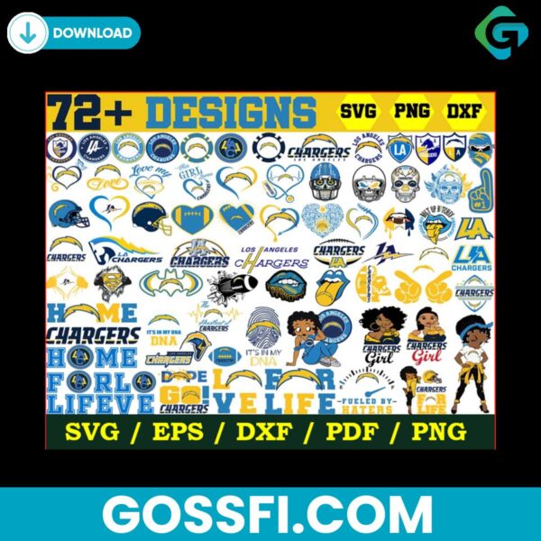 72-los-angeles-chargers-football-svg-bundle