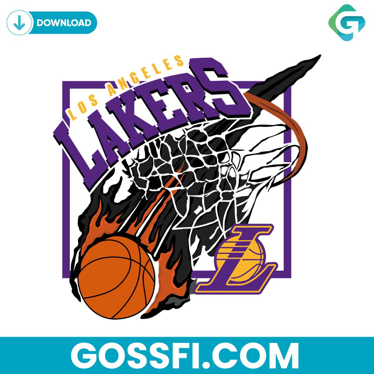 los-angeles-lakers-basketball-svg-digital-download