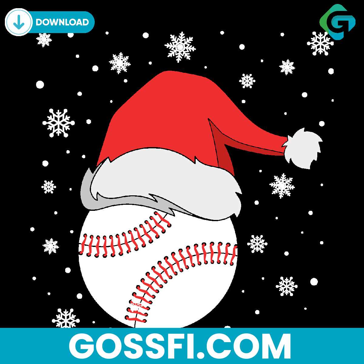 baseball-santa-hat-chritsmas-svg-digital-download