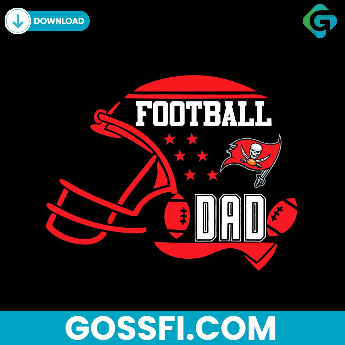 football-dad-tampa-bay-buccaneers-helmet-svg