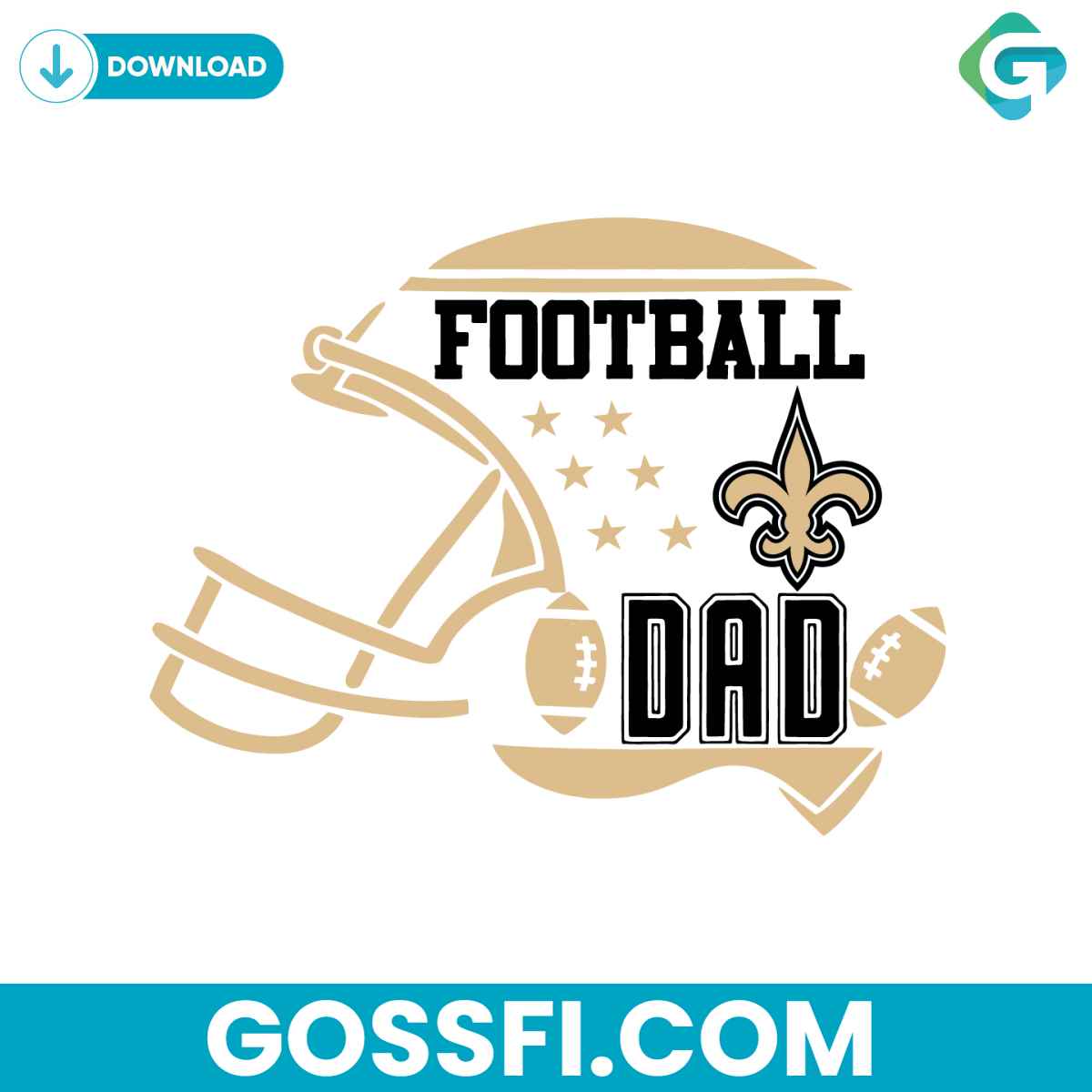 football-dad-new-orleans-saints-helmet-svg