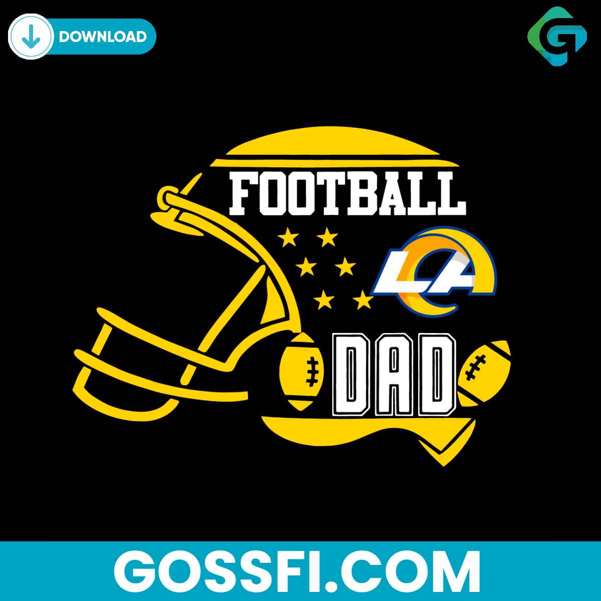 football-dad-los-angeles-rams-helmet-svg