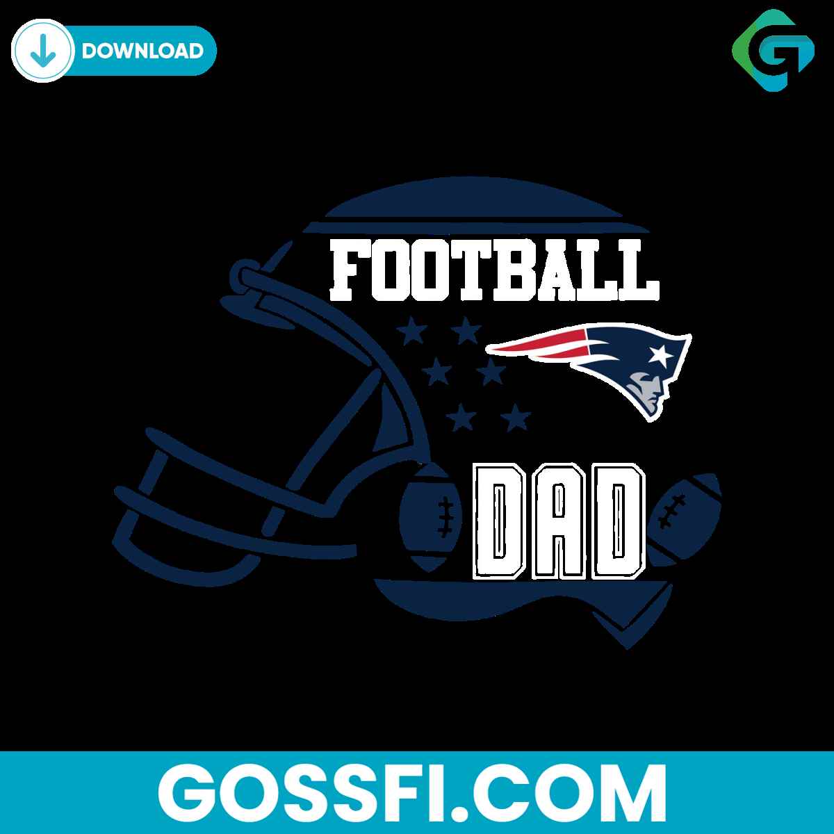 football-dad-new-england-patriots-helmet-svg