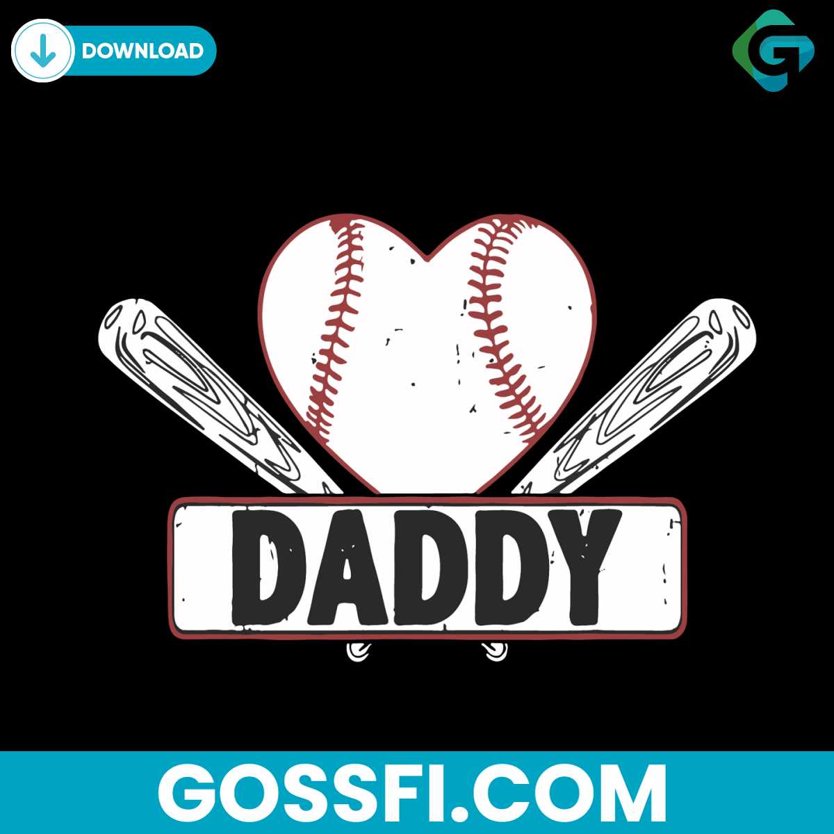 daddy-softball-heart-svg-digital-download