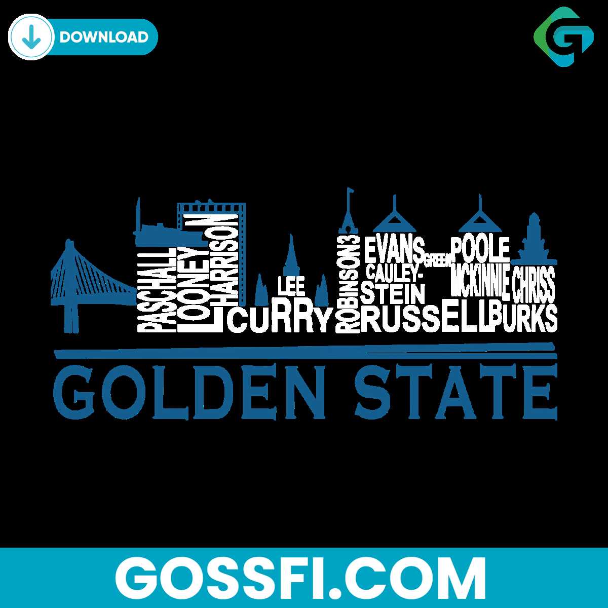 golden-state-team-skyline-names-svg