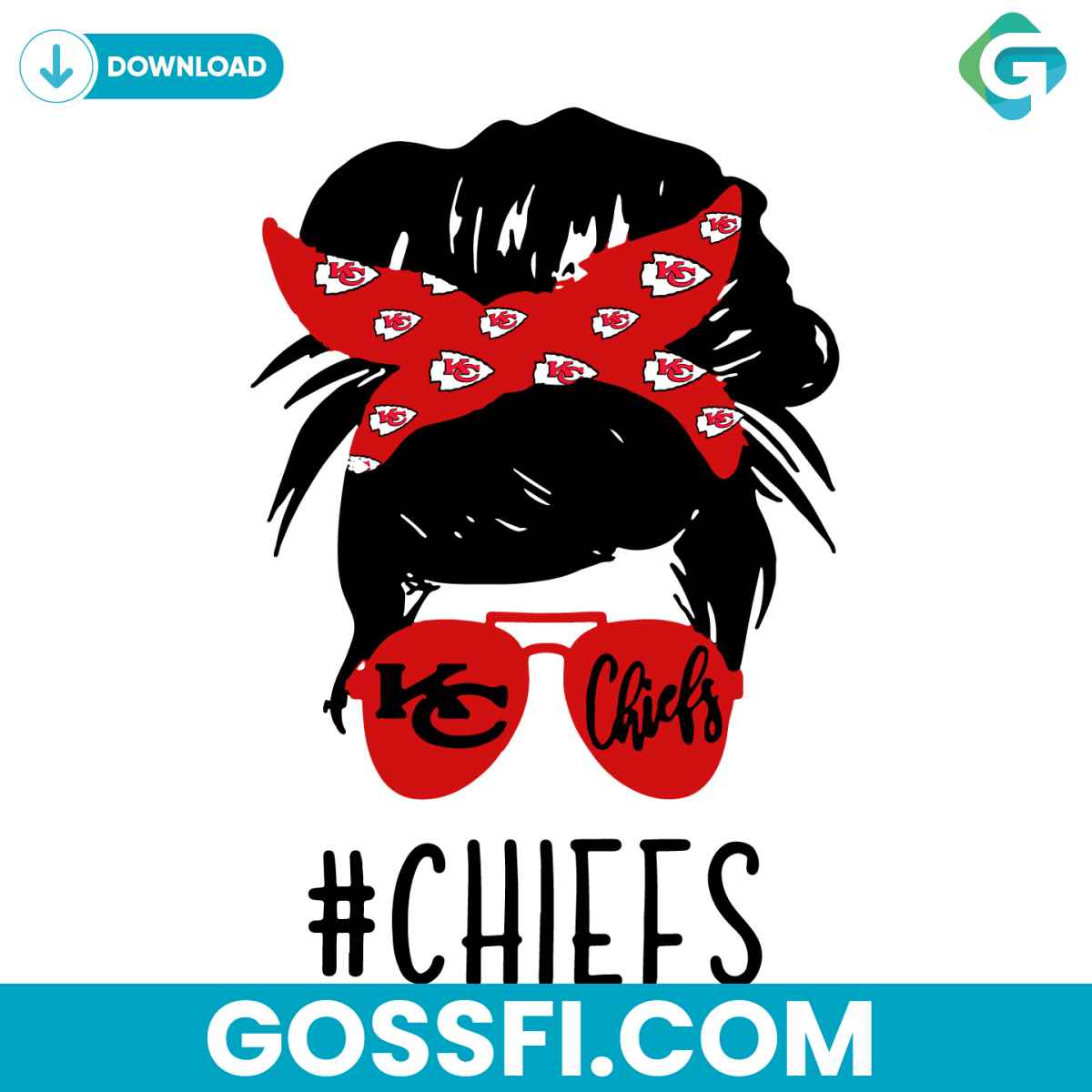 kc-chiefs-girl-wear-glasses-svg-cricut-digital-download