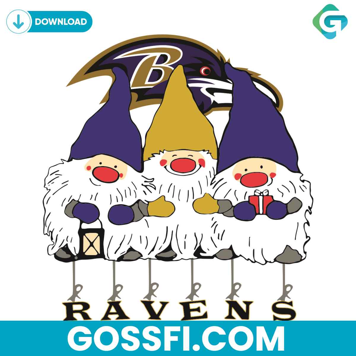 raven-logo-with-gnome-svg-digital-download