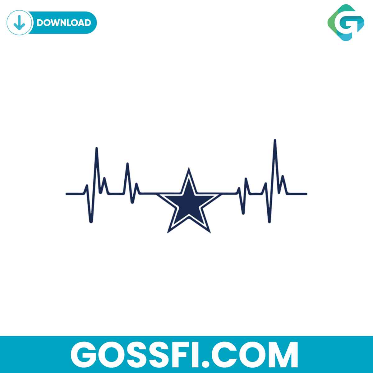 dallas-cowboys-heartbeat-svg-digital-download