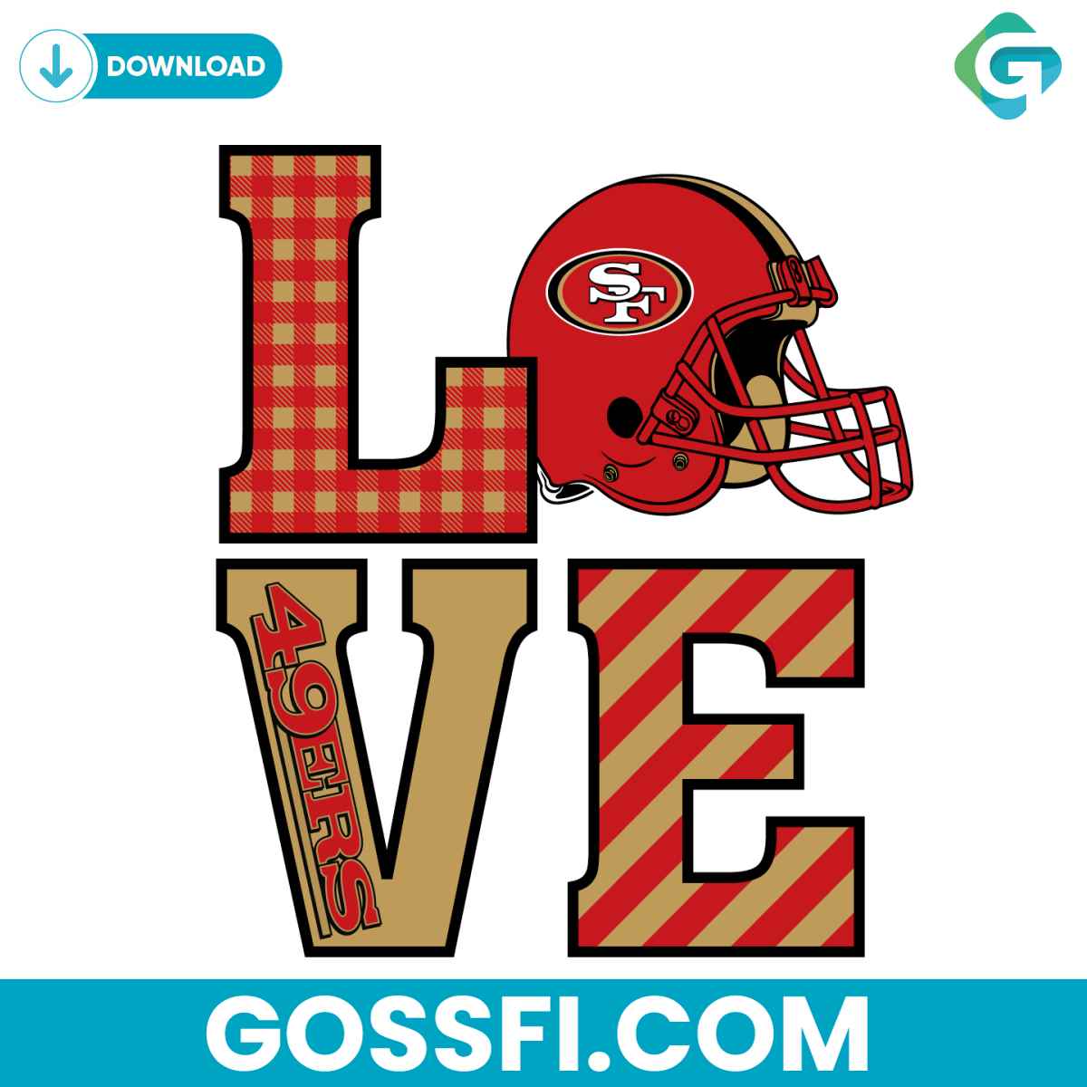 love-san-francisco-49ers-helmet-svg