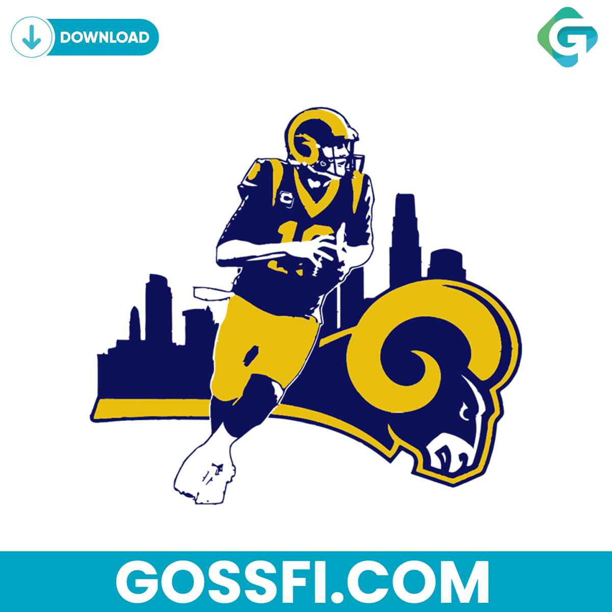 football-player-jared-goff-los-angeles-rams-svg
