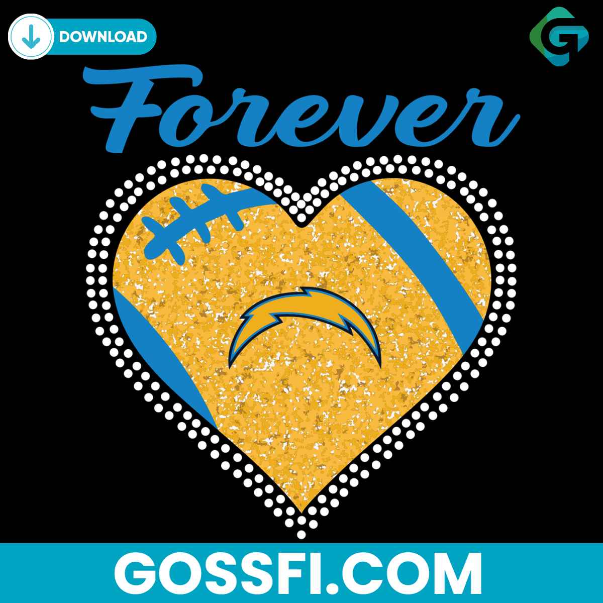 forever-los-angeles-chargers-heart-diamond-svg