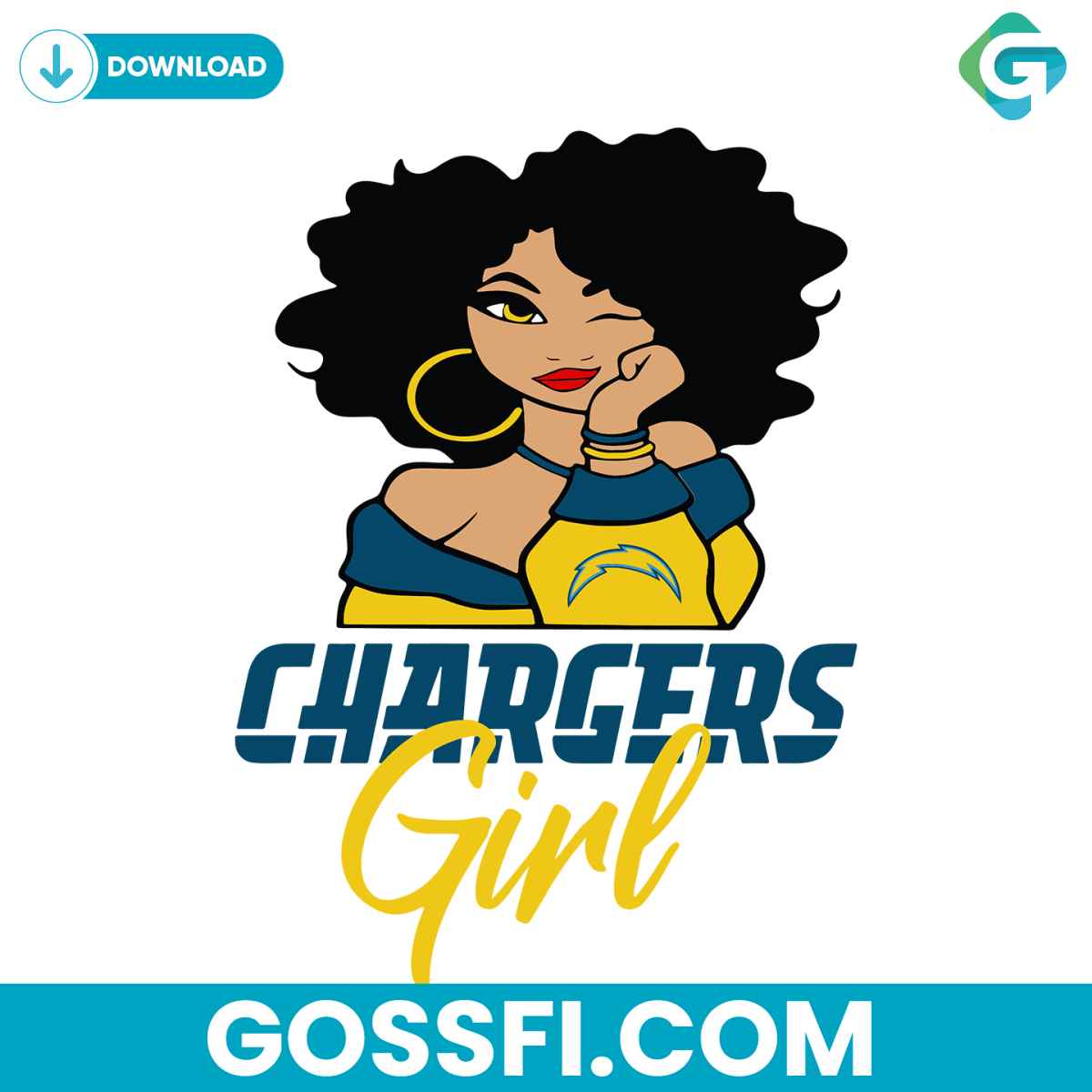 chargers-girl-svg-digital-download