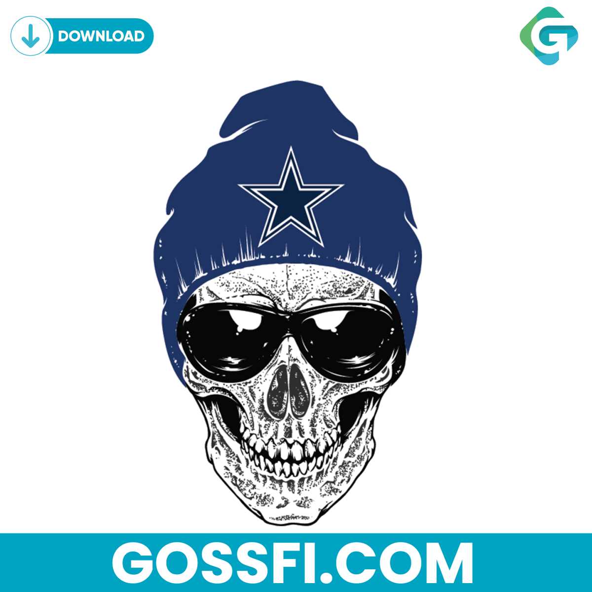 skull-wear-dallas-cowboys-logo-hat-svg