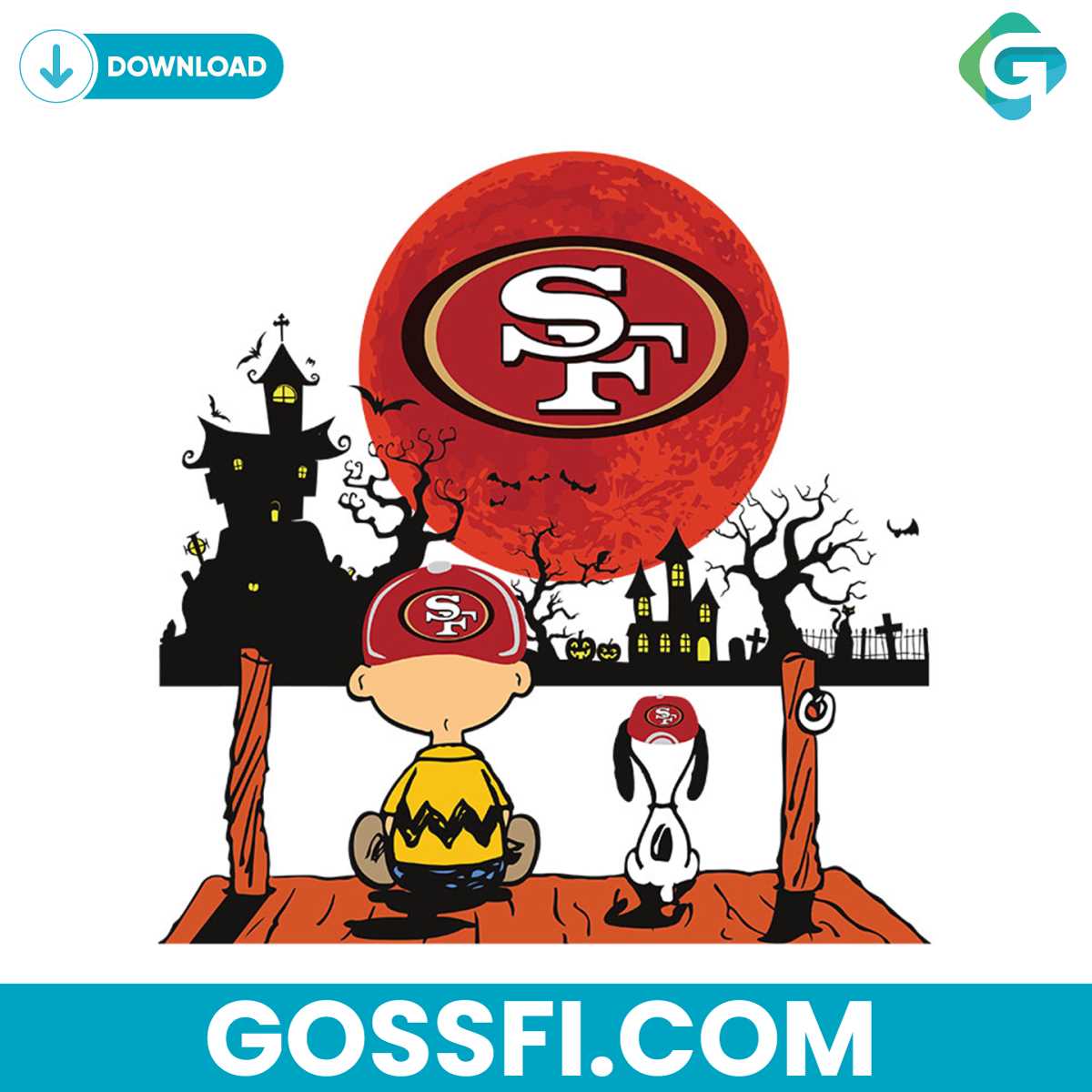 charlie-brown-and-snoopy-watching-san-francisco-49ers-svg