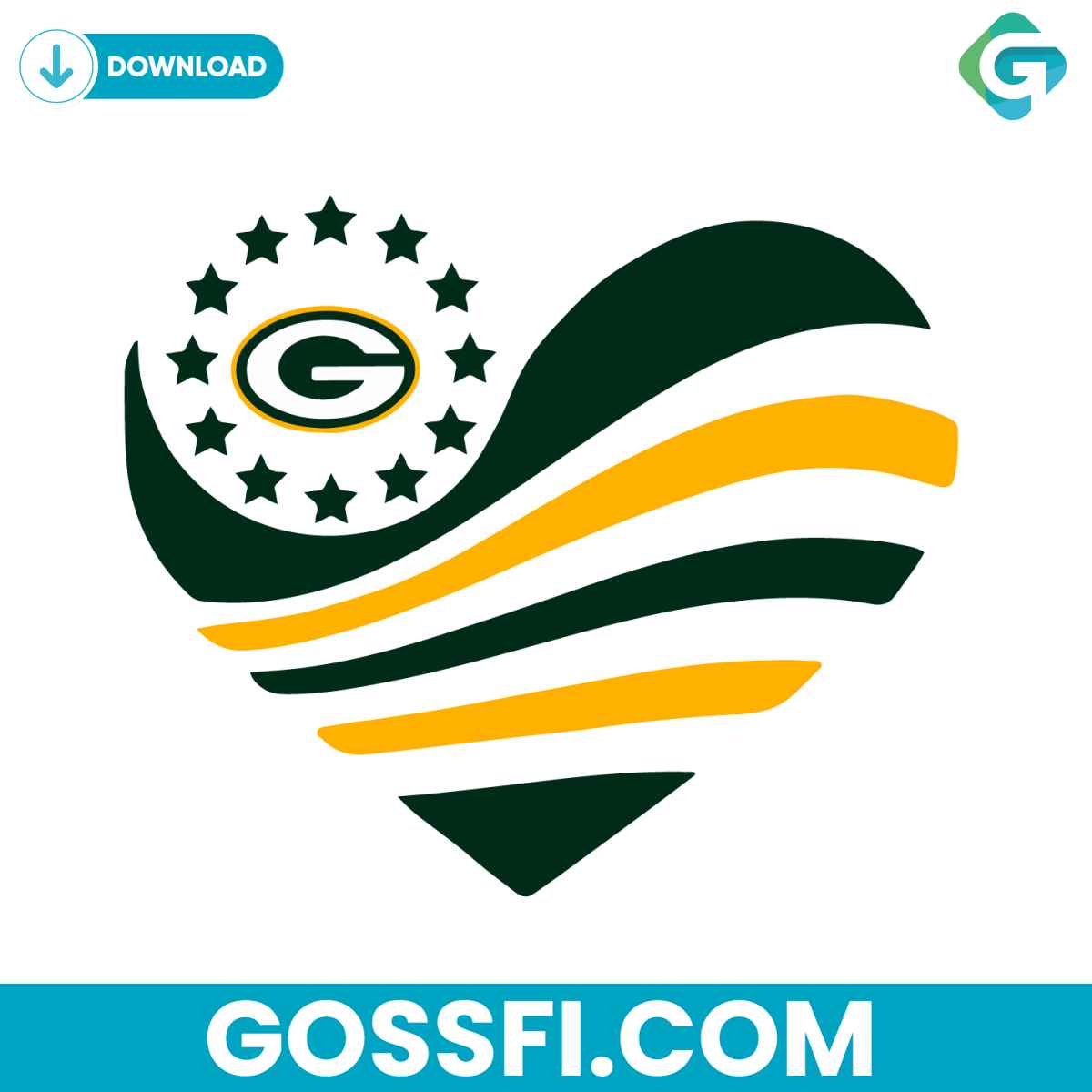 green-bay-packers-heart-svg-digital-download