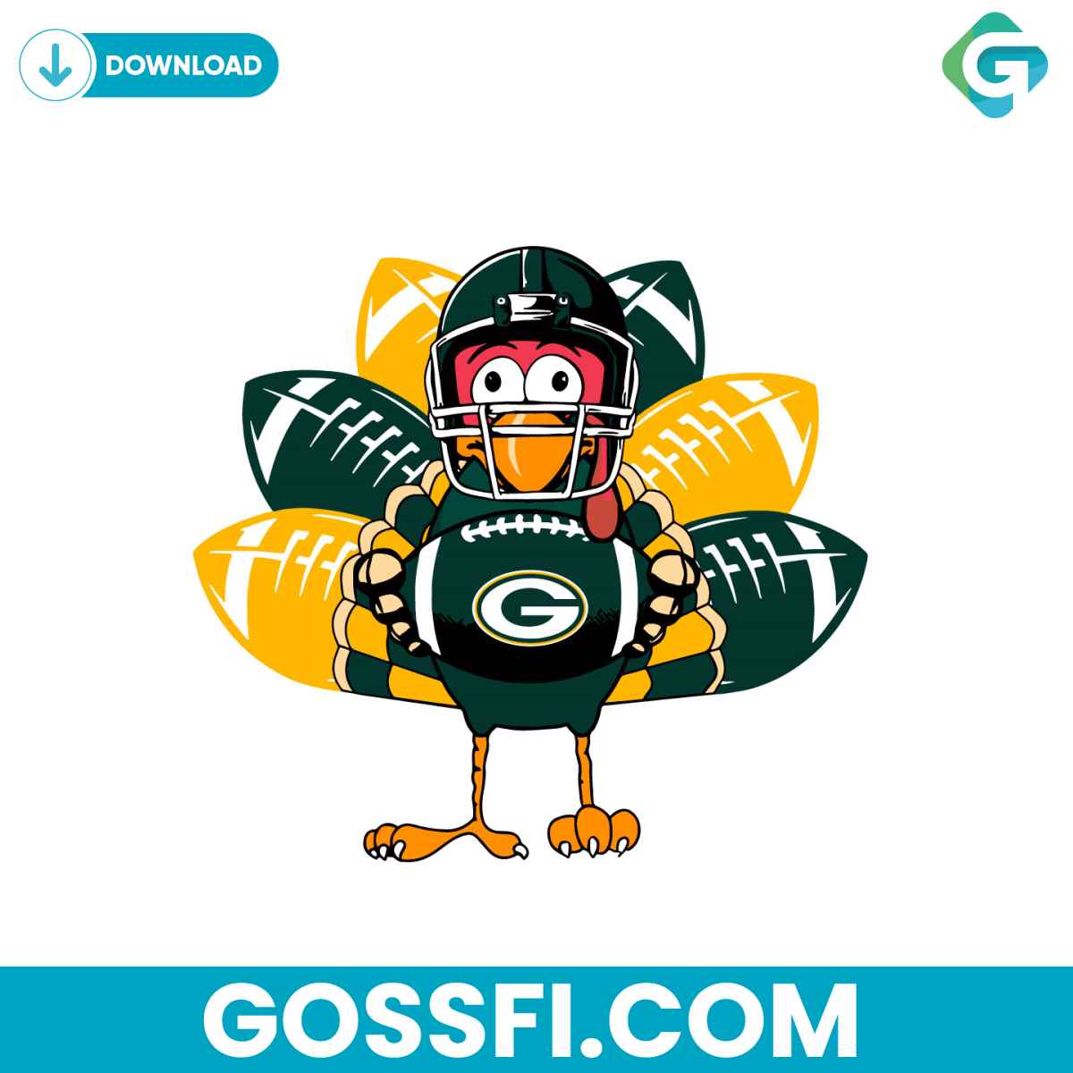 green-bay-packers-turkey-svg-digital-download