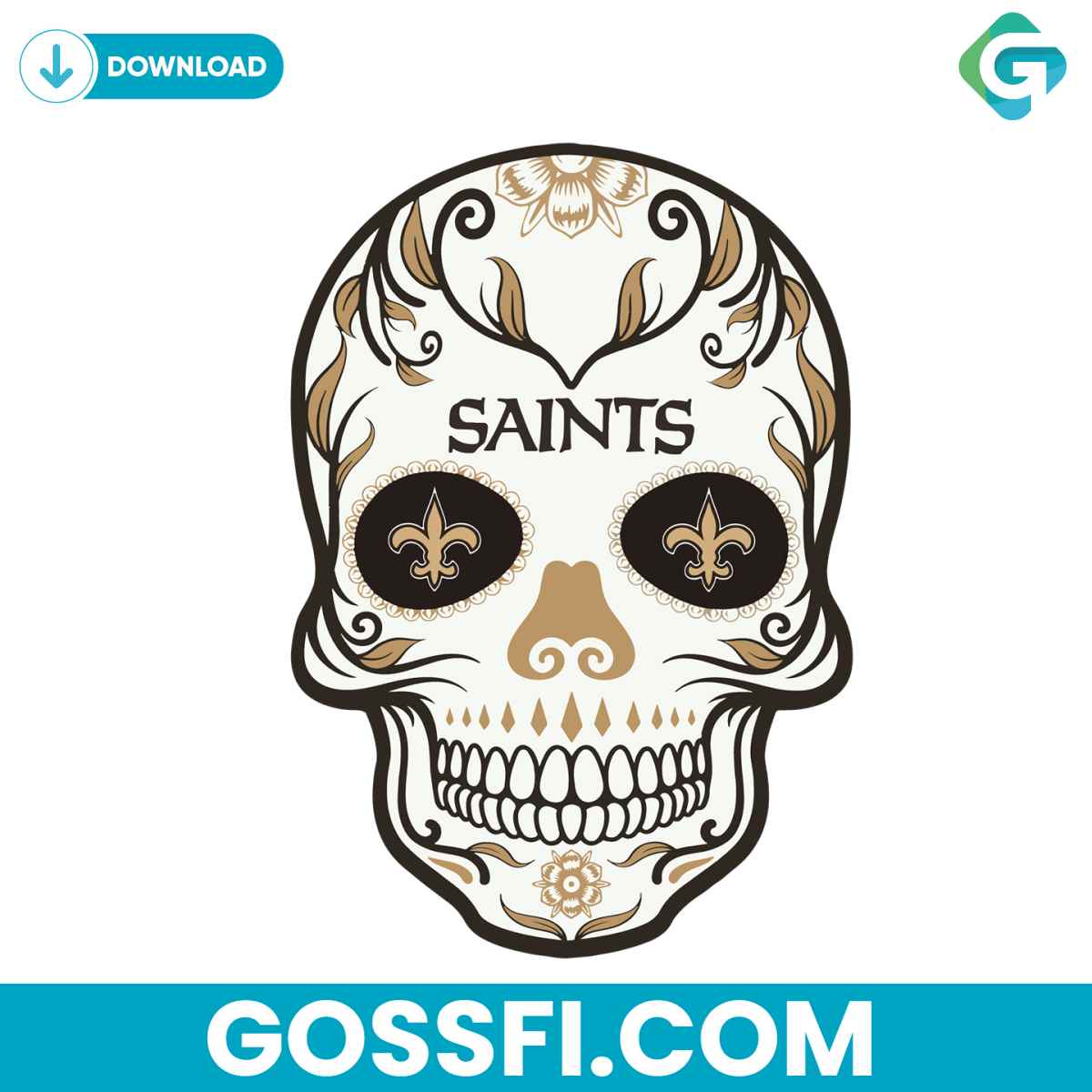 new-orleans-saints-skull-svg-digital-download