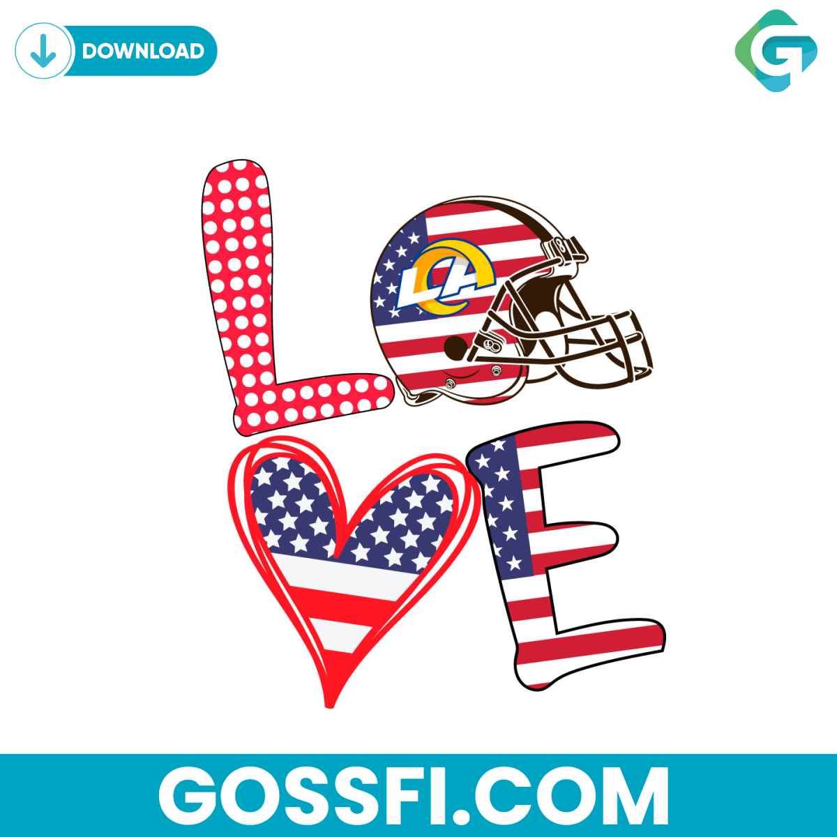 independence-day-love-los-angeles-rams-svg