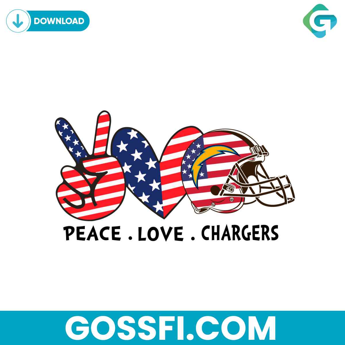 independence-day-peace-love-los-angeles-chargers-svg