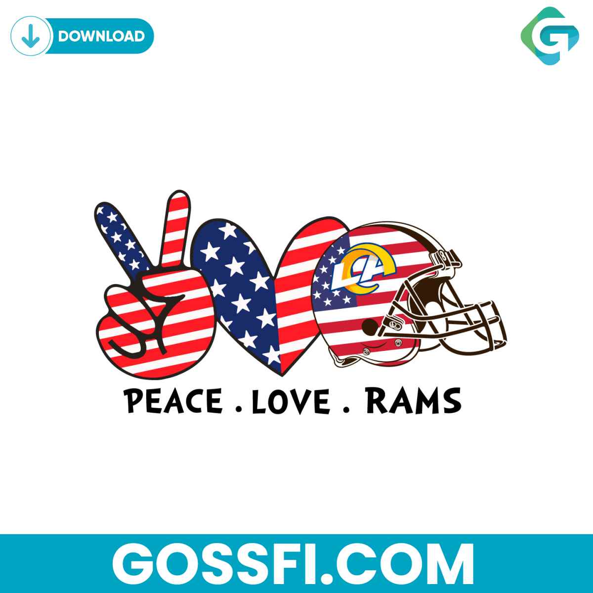 independence-day-peace-love-los-angeles-rams-svg