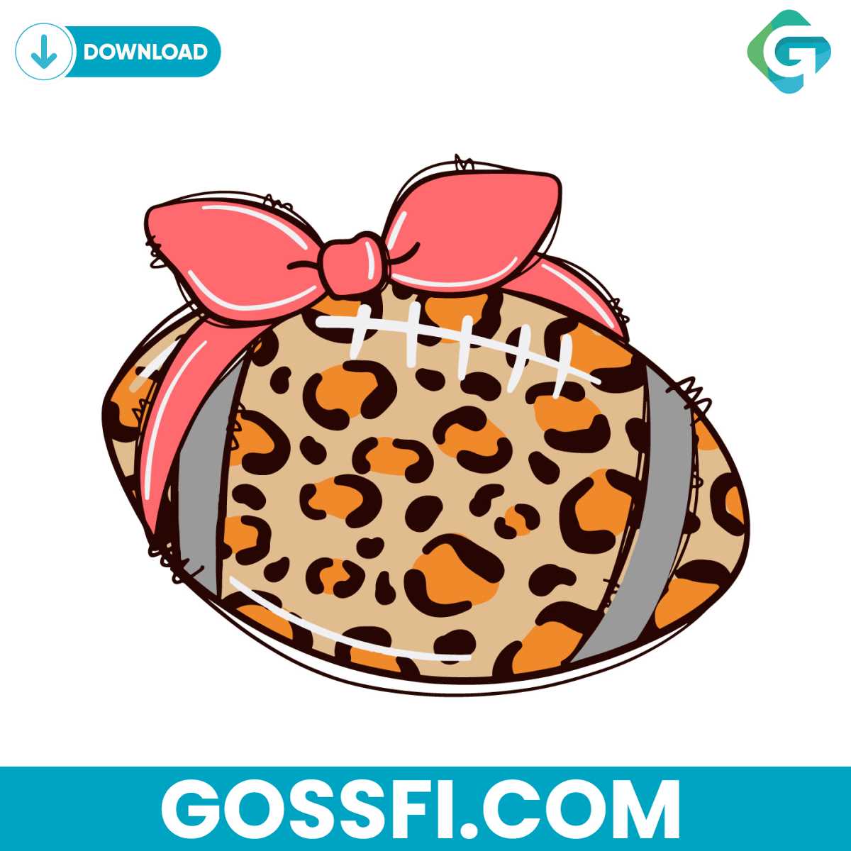 football-leopard-bow-tie-svg-digital-download