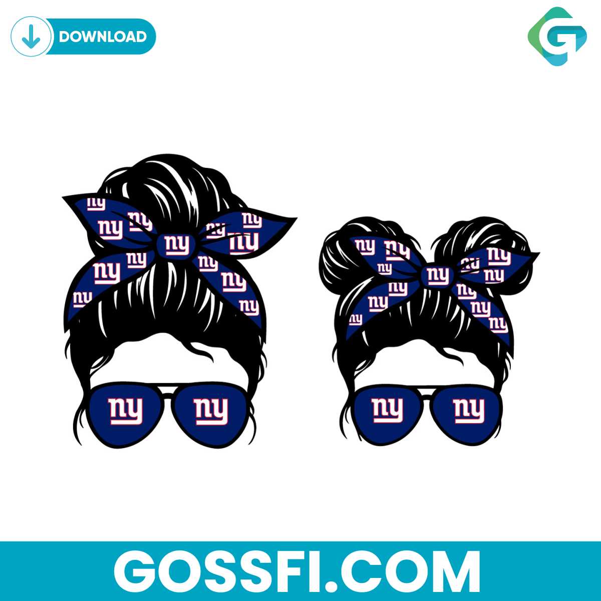 new-york-giants-football-messy-bun-mom-and-kid-svg