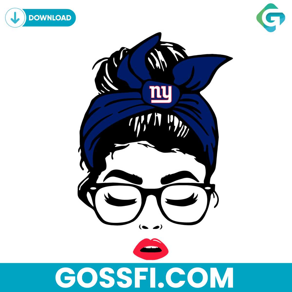 new-york-giants-football-messy-bun-girl-svg