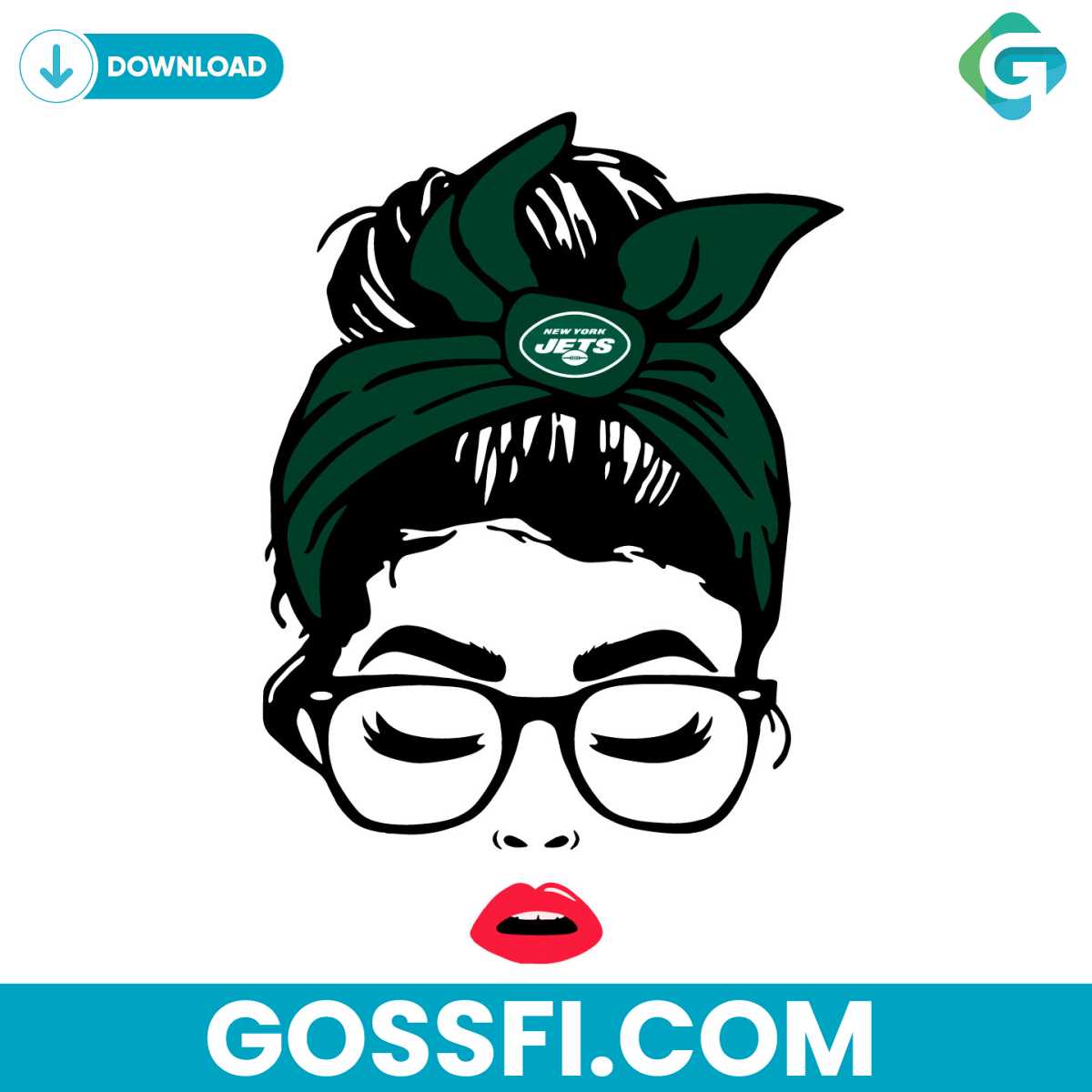 new-york-jets-football-messy-bun-girl-svg