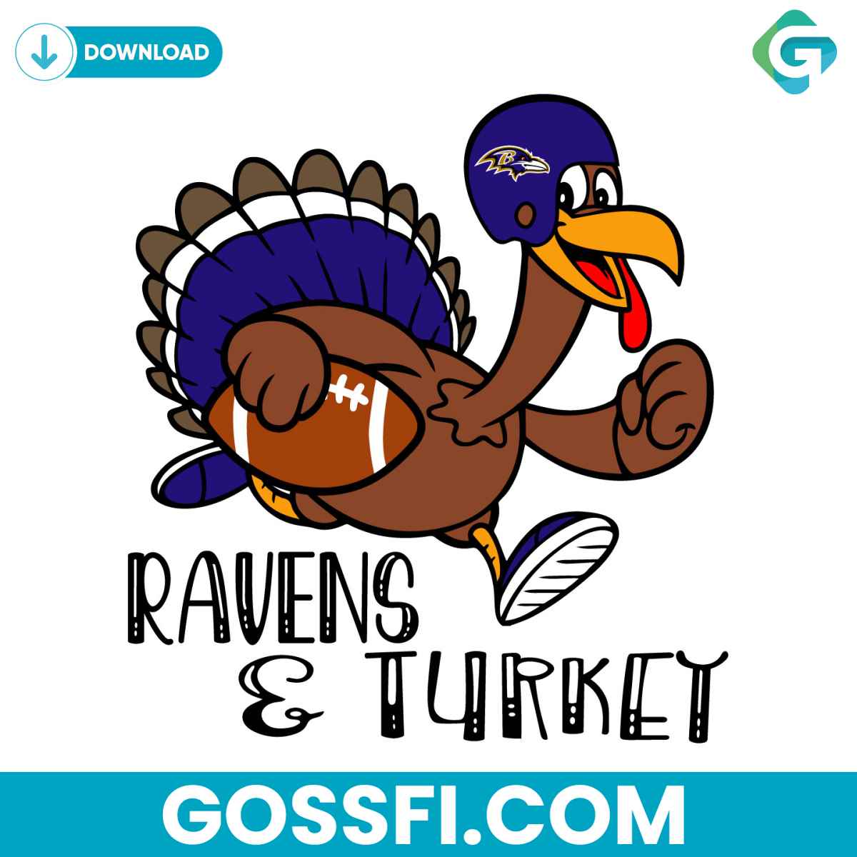 ravens-and-turkey-svg-digital-download